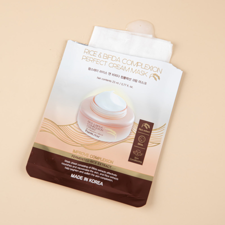 Farmstay Rice Bifida Mleczne maski w płachcie z fermentami i ryżem 23ml