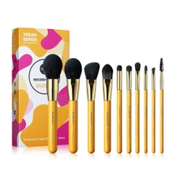 Eigshow Zestaw 10 syntetycznych pędzli do makijażu Yellow Into U Premium