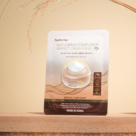 Farmstay Rice Bifida Mleczne maski w płachcie z fermentami i ryżem 23ml