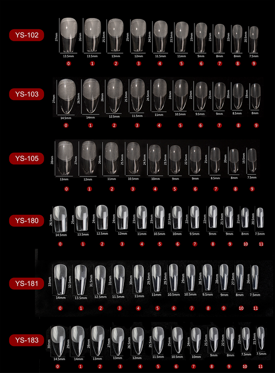 Tipsy formy akrylowe przezroczyste do paznokci Reney RX-105 504 szt