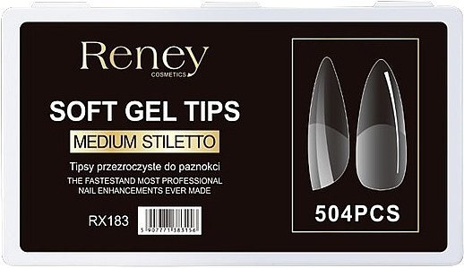 Tipsy formy akrylowe przezroczyste do paznokci Reney RX-183 504 szt