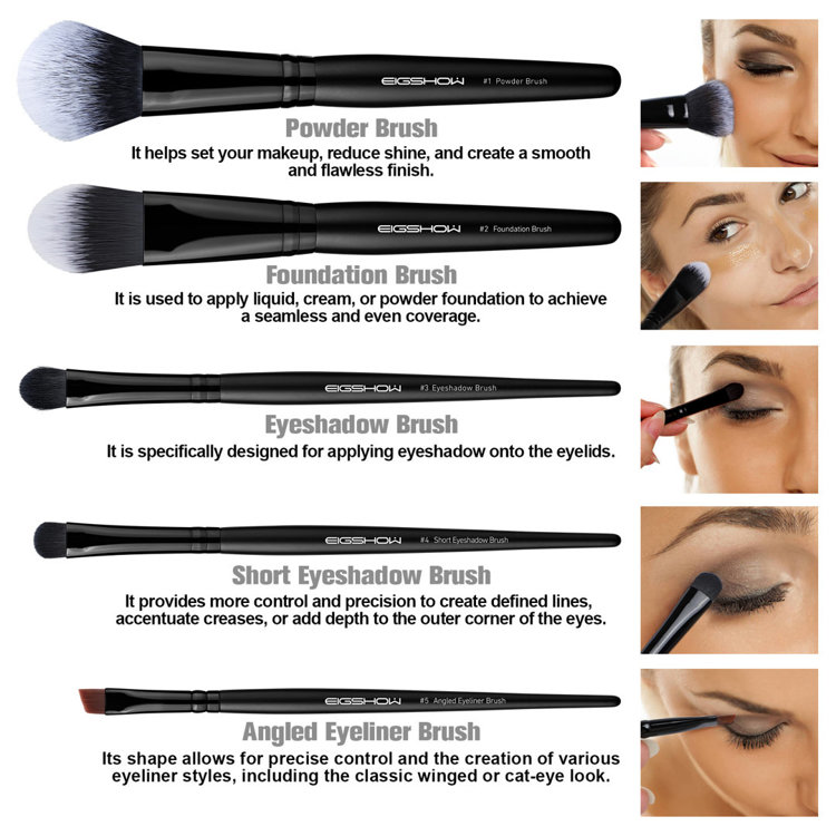 Zestaw pędzli Jade Series-5 sztuk Essential brush zestaw Black